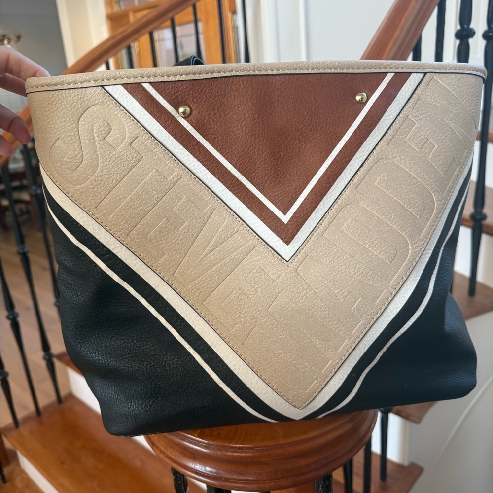 Steve Madden Black, Brown, and Cream Tote